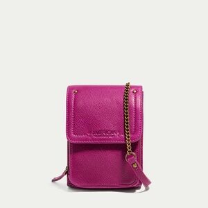 American Leather Co. Platt Small Leather Chain Crossbody Bag in Mulberry